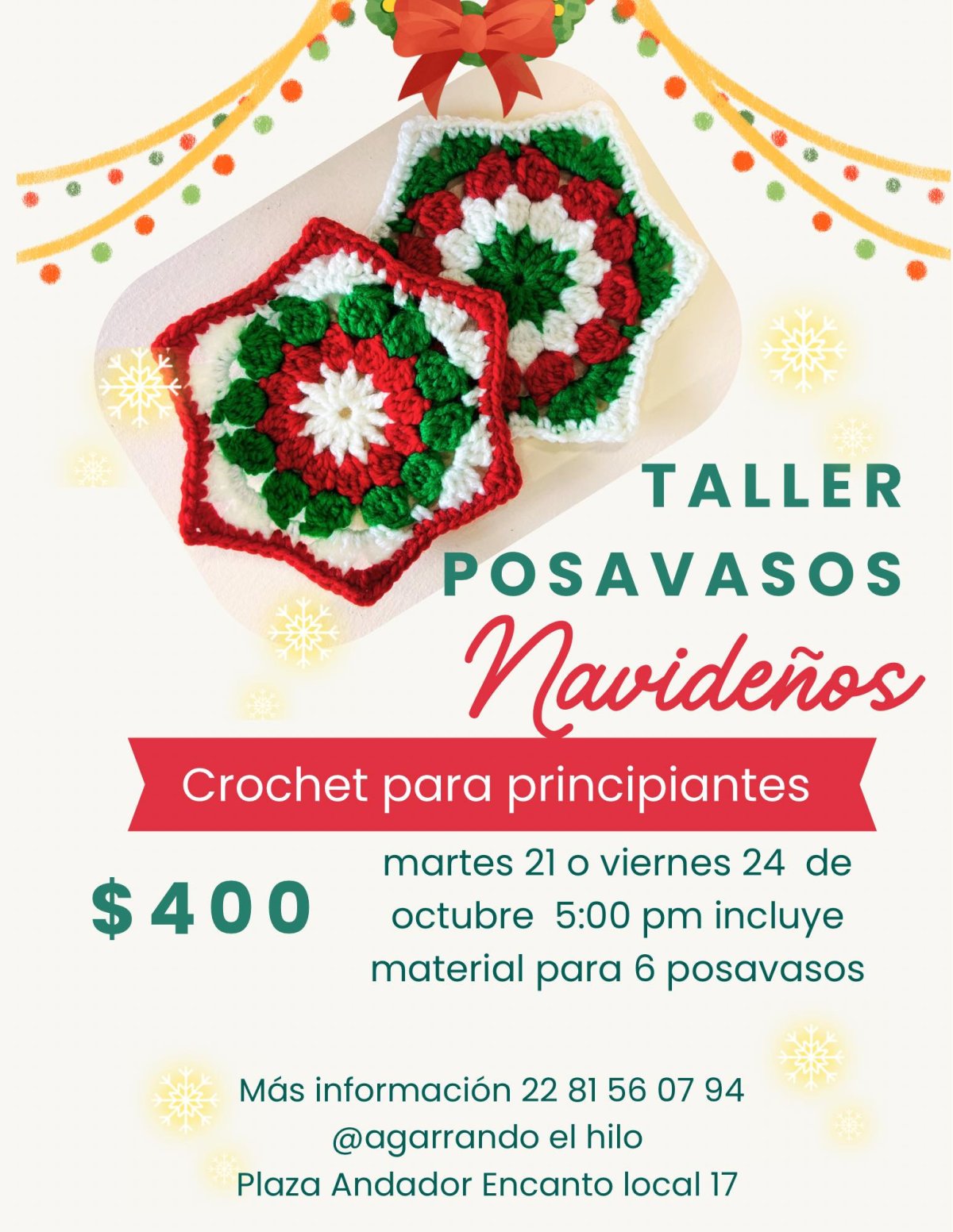 Taller PosaVasos de Crochet